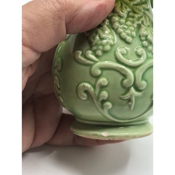 Vintage 1960’s Norleans Japan grape pattern green 6” pitcher - Picture 7 of 9